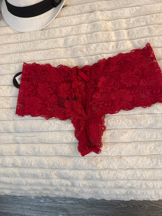 Goodnight Kiss Red crotchless Panties