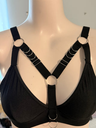 Strappy black two piece with chains