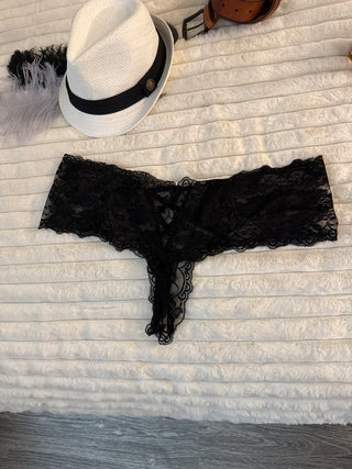 Goodnight Kiss Black crotchless Panties