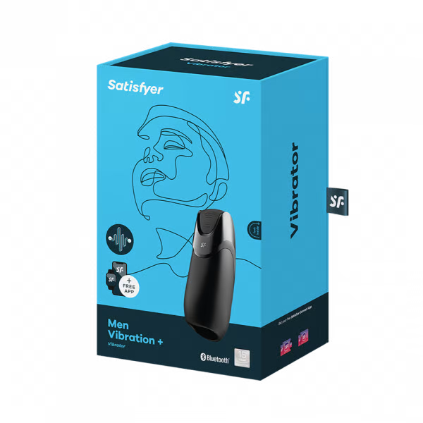 Satisfyer Men Vibration+ Black Sensual Lace and Leather Satisfyer Men Vibration+ Black Sensual Lace and Leather